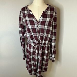 [Joie - Soft Joie] Plaid Tie Waist Dress - Size Medium